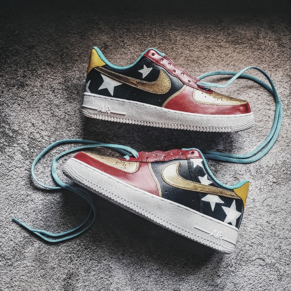 Nike Air Force 1 Low Custom Captain Marvel Size 10